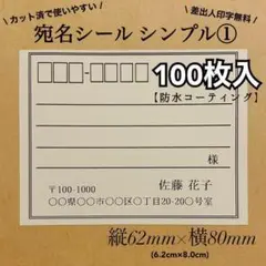 【防水加工】宛名シール シンプル① Lサイズ　RS-2