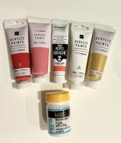 【ファーストアート】アクリル絵の具5本セットとマットジェルメディウム