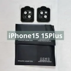 【✨特価✨】iPhone15 15Plus カメラ　レンズカバー　ブラック