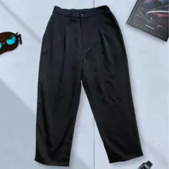 《MandO》 黒イージーパンツ M ブラック ウエストゴム スラックス風