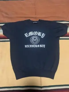 80s 半袖スウェット "EMORY" ラグラン オールドイングリッシュ 黒