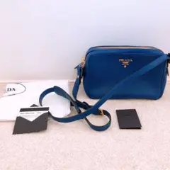 PRADA プラダ ショルダーバッグ Wファスナー 1BH079 ブルー
