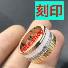 ✨最高級✨刻印✨回るダイヤモンド✨キャトルリング✨ホワイトセラミック‼️