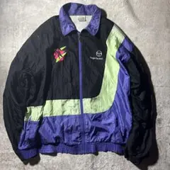 【90s】Sergio Tacchini ナイロンジャケット ネオン 切替 52