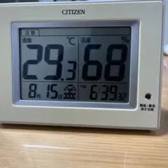 CITIZEN 温度湿度計付き置時計