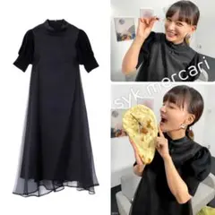 Ameri アメリ FLUFFY MACARON DRESS ブラック 結婚式