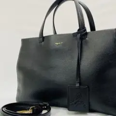 agnes b アニエスベー ハンドバッグ ショルダーバッグ 2way ブラック