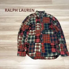 ▪️RALPH LAUREN パッチワークシャツ　長袖　ボタンダウン