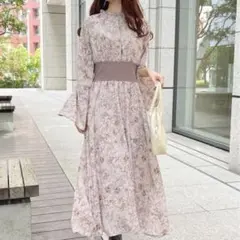 アプレジュール スリットスリーブウエストリブワンピ