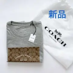 新品 コーチ シグネチャー スクエア Tシャツ Ｌ