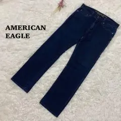 【アメリカンイーグル】ストレートデニム インディゴダークブルー