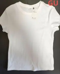 タグ付き未使用品　GU 白 リブtシャツ