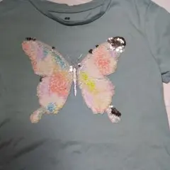 H&M バタフライスパンコール Tシャツ 5T/6