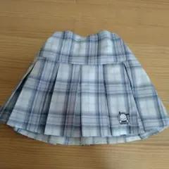 ポチャッコ チェック柄プリーツスカート　リメイク済み