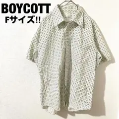 BOYCOTT ボイコット 美品☆ 総柄半袖ワークシャツ コットン100%