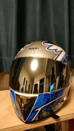 BEON フルフェイスヘルメット シルバー/ブルー フルフェイスヘルメット バイク用ヘルメット ブルー」の人気商品