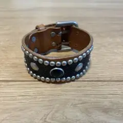 レザー バングル スタッズ付き　70s風