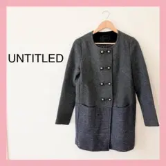 ❤︎美品❤︎アンタイトル コート ノーカラー バイカラー M グレー