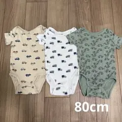 車好き　H&M ロンパース　3枚セット　夏　肌着　赤ちゃん服