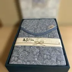高島ちぢみ　敷パッド　青模様