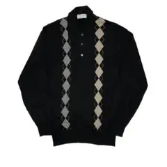 80s JOHN SMEDLEY アーガイルニットポロ 旧タグジョンスメドレー