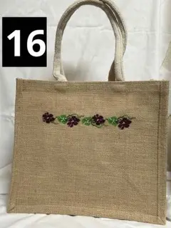 クロスステッチ完成品　紫の花16