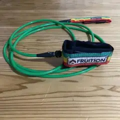 FRUITION サーフボードリーシュコード 2.5m グリーン・レインボー
