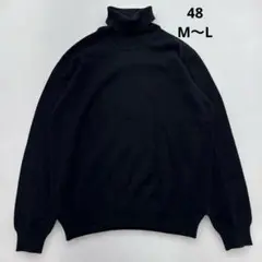 ヒューゴボス　カシミヤ100% ハイネックセーター　ブラック　48