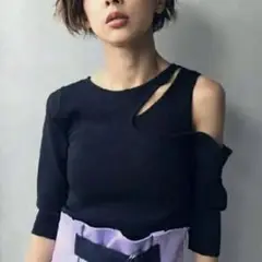 Ameri VINTAGE SLIP NECK KNIT スリップネックニット