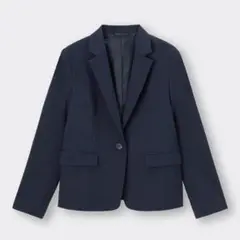 【美品】UNIQLO ユニクロ　UVカットジャージージャケット　ネイビー　S