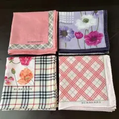 BURBERRY ハンカチ 4枚セット　大判　未使用　タグ無し