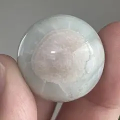 グリーン桜瑪瑙 ミニスフィア 天然石 置物