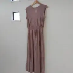 ノースリーブカットソーワンピース ベージュ