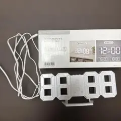 3D LED デジタル時計 ホワイト USB接続