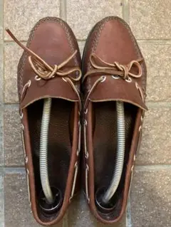 90's USA製箱付きJ.L. COOMBS ブラウンモカシンシューズ 7D J.L COOMBS BACK-SHOELACE MOCCASIN BOOTS