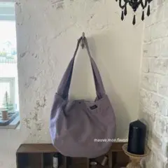 mauve ハンドメイド　ショルダーバッグ　大サイズ　グレイッシュラベンダー