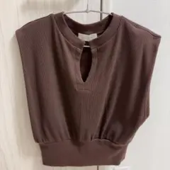 セレクトモカ　ワッフルフレンチスリーブトップス