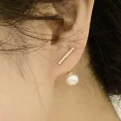 バー×パールバックキャッチピアス