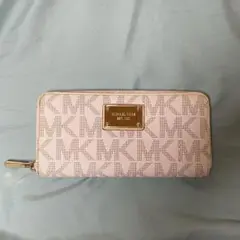 訳あり！　マイケルコース　Michael kors 財布　長財布　ロゴ　白　金