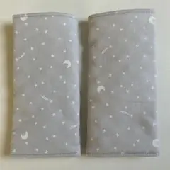月と流れ星柄グレー　ハンドメイドエルゴよだれカバー