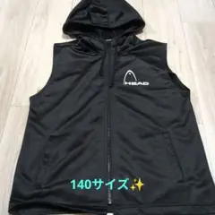HEAD ブラック フード付きベスト