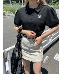 パフスリーブポロシャツ フレンチガーリー