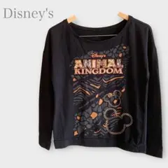 ディズニー　アニマルキングダムカットソー　ロングTシャツ　長袖　ブラック