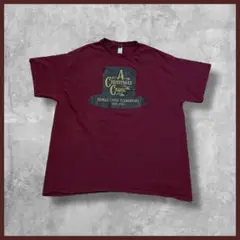 US古着 GILDAN ギルダン プリント Tシャツ 半袖 ボルドー XLサイズ