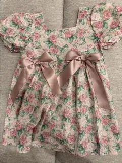 韓国子供服　花柄 半袖ワンピース 100 美品