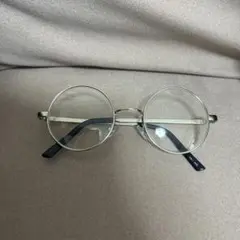 シルバーラウンドフレームメガネ
