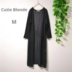 キューティーブロンド ロングカーディガン 【M】 ブラック 透け感あり
