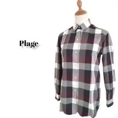【美品】Plage プラージュ ブロックチェックコットンシャツ ロングスリーブ