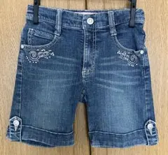 o la la Sasson デニムショートパンツ140 ビーズ刺繍