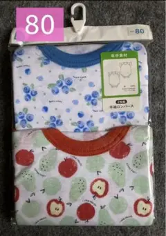 【新品】半袖ロンパース 肌着 女の子 80 2枚　フルーツ　フリル